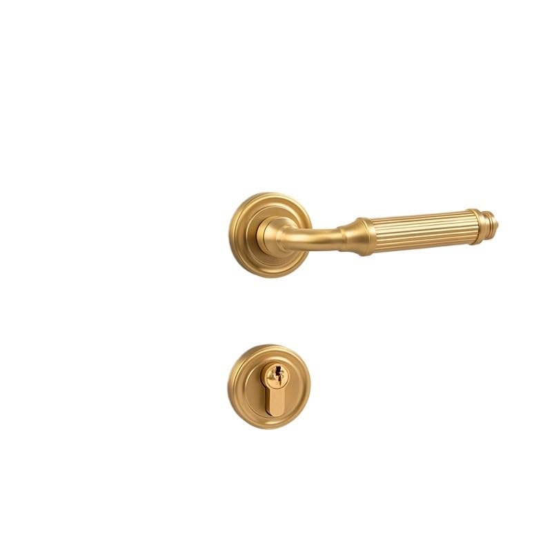 Serrure de porte française rétro anti bruit en cuivre avec fermeture aimantée