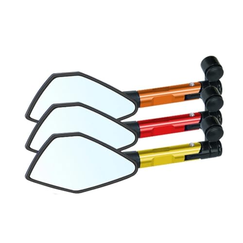 Retrovisor de aluminio para moto con diseño pentagonal giratorio de alta resistencia 5