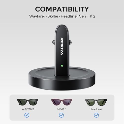 REIKIYA Charging Stand for Ray-Ban Meta Smart Glasses, Portable Charging Dock for Wayfarer, Headliner, Skyler with 3.3 ft USB-C Cable, Charger for Meta Glasses RayBan, RayBan Meta Accessories - Image 3