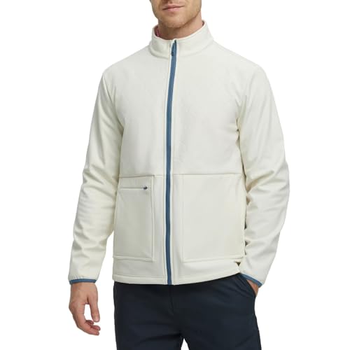 Rouen Soft Shell Jacket Mens Fleece Lined Lightweight Zip Up Water-Repellent Windbreaker Insulated Spring Fall Winter Jackets