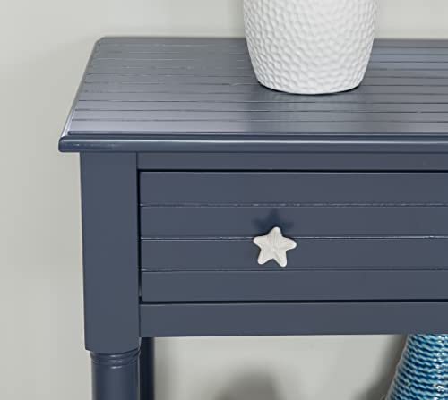 Linon Raleigh Navy Accent Table with Storage and Whimsical Starfish Drawer Pulls, 30.25" Tall - Image 5