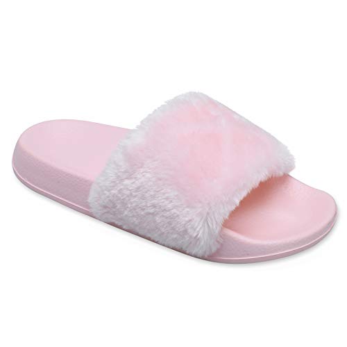 Image of Spesoul Slides for Women Womens Slippers Fur Fuzzy Fluffy for House Bedroom