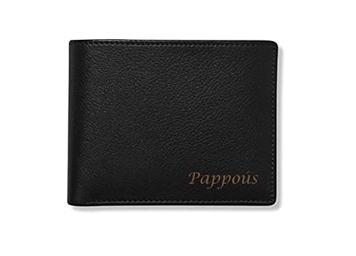 Personalized Deep Brown Leather Bi-fold Wallet Engraved Free - Ships from USA