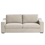 ELUCHANG 83' Deep Seat Sofa, Modern Sofa Couches for Living Room, 3 Seater Natural Linen Sofa, Upholstered Sofa Cushion & Detachable Cover, Comfy Sofa Couch for Small Space, Apartment, Oatmeal