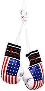 Pro Impact Mini Boxing Gloves - Miniature Punching Gloves - Holiday Christmas Ornament - Hanging Decoration or Souvenir Display - for Home & Car Use - 1 Pair (American Flag)