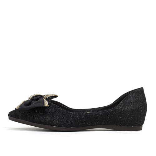 HIPPOSEUS Women's Bow-Knot Ballet Flats Pointed Toe Flats Shoes Comfort Lightweight Loafers