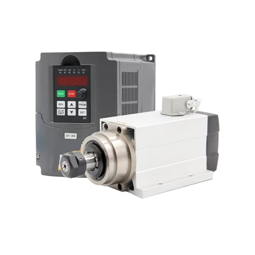 KACOME 1.5KW ER20 air-Cooled Spindle Motor Square Spindle with mounting Flange 4 PCS Bearings(380v)