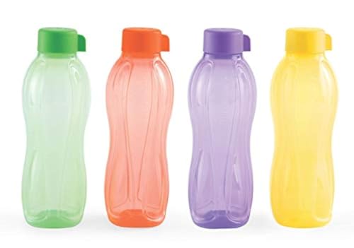 Tupperware Lot de 4 bouteilles d'eau en plastique Aqua-Safe 1 litre chacune