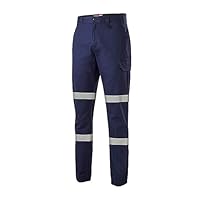 Hard Yakka Men's Cargo Cuffed Pant with Tape, Navy, Size 92 Regular
