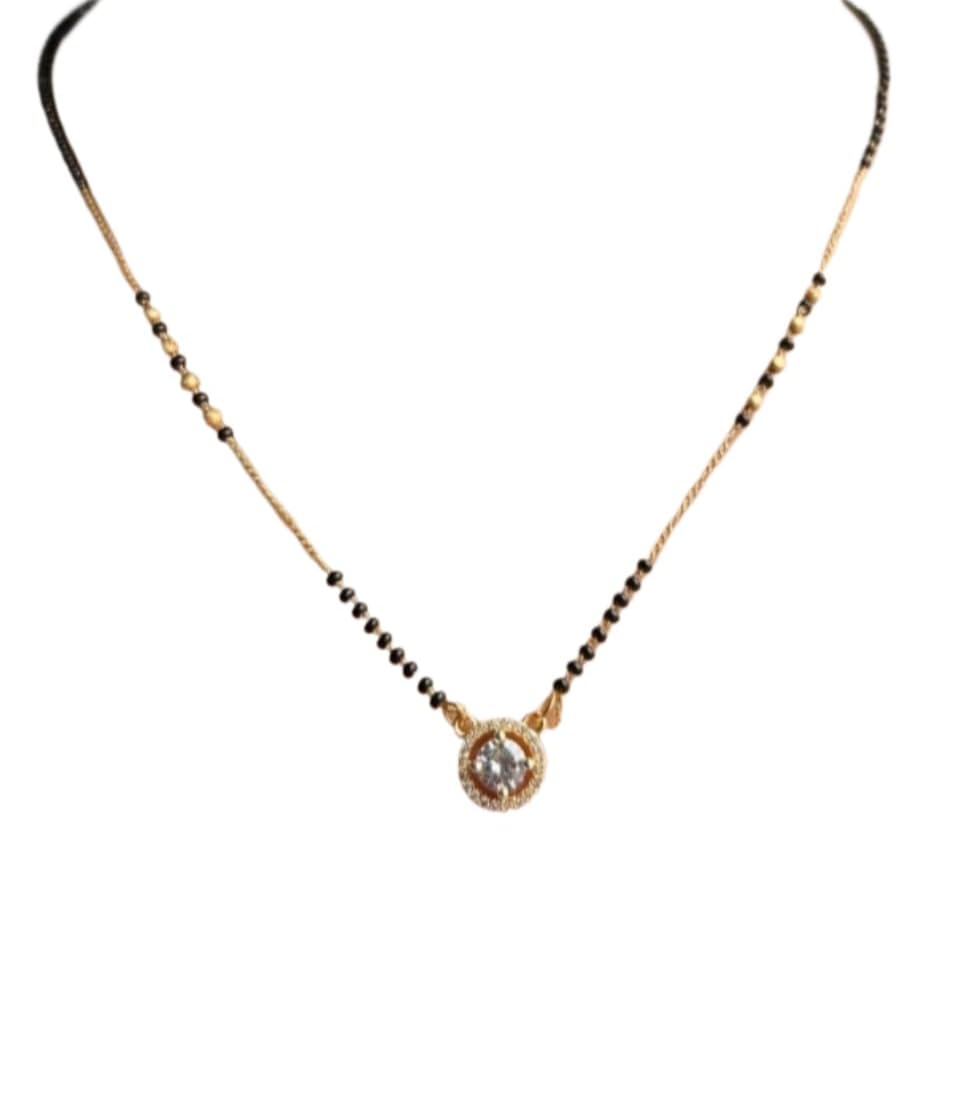 American Diamong Pendant Mangalsutra Tanmaniya For Women Mangalsutra American Diamond Gold-Plated Love Pendant Tanmaniya Nallapusalu With Chain For Women (B0D6NG91FG) Amazon Price History, Amazon Price Tracker