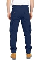 BlauerHafen Herren Cargo Hose, Gerade geschnittene Stretch Schwerlast mit 12 Taschen Freizeithose, Combat Arbeitshose, Relaxed Fit Cargo-Hose Größen 32W–44W (Navy Blau, 36W / 34L) – Ansicht 4