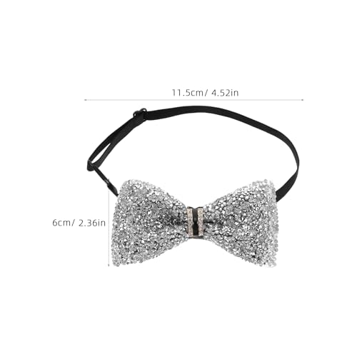 Didiseaon 2pcs Kids Bow Tie: Sparkly Rhinestones Pre-Tied Adjustable Crystal Bowtie for Boys and Girls for Weddings Parties Concerts and Holiday Costumes4