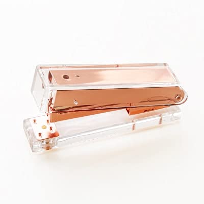 LUOSHUAI Tacker Rose Gold Gold Manual Hefter Mode Metallhefter Tacker BüRo (Color : Rose Gold Stapler) Cover
