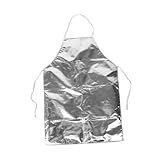 Housoutil Hitzebeständige Aluminiumfolie Schürze Schwerlast Schutzschürze Für Industrie Feuerfeste Hitzeresistente Arbeitskleidung Mit Einstellbaren Trägern Für Glasfertigung