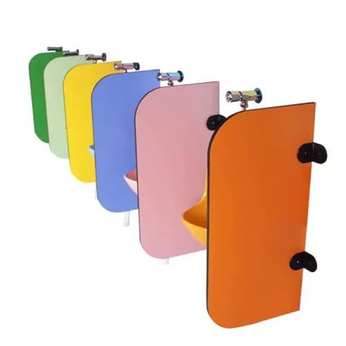 Mampara de pared para urinario infantil azul con dos paneles 4