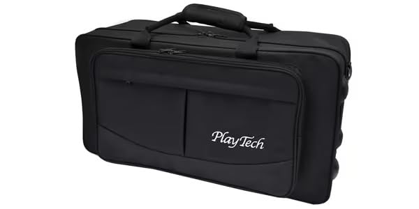 PLAYTECH (プレイテック) トランペット用ダブルケース セミハードタイプ マウスピース2本収納可能 ブラック