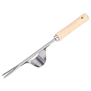Fauge Wood Handle Steel Garden Weeder Hand Weeding Removal Cutter Puller Tools Multifunction Weeder