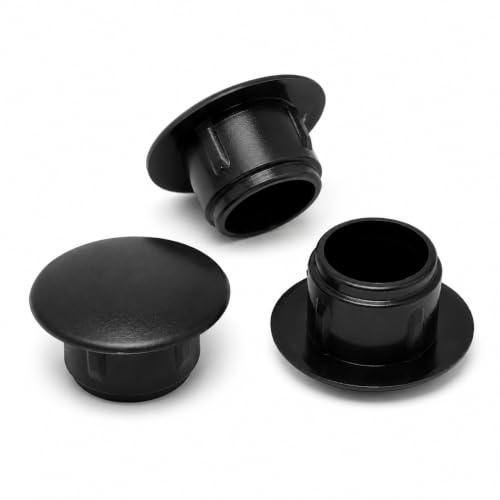 Image of (Pack of 40) Black Plastic Hole Plugs 0.51 inch x 0.35 inch (13 x 9 mm), Drill Hole Cover Caps, Furniture Hole Plug, Screw Hole Plugs