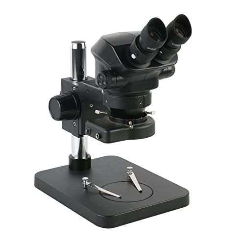 Microscope 7X-50X Magnification Continuous Zoom Binocular Industrial Stereo Microscope + 1.0X 0.5X 2.0X Barlow Objective Lens(A)