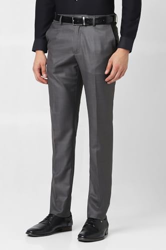 Image of Van Heusen Men's Fashion Formal Mid Rise Slim Fit Premium Formal Trousers | Superior Comfort | Auto-Flex Waist Band | Soft Touch
