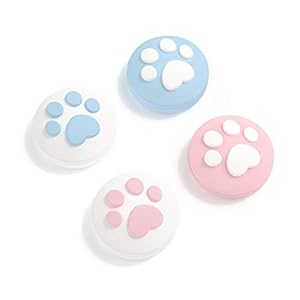 GeekShare 4PCS Silicone Cat Paw JoyCon Thumb Grip Set Joystick Caps Compatible with Switch / OLED / Switch Lite (Pink…