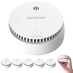 Smoke Alarms for Home, 10-Year Battery, Smoke Alarm, Fire Alarm with Test/Silence Button, Smoke Detector Certificated by TUV Conforms to EN14604 Standard (5pcs)