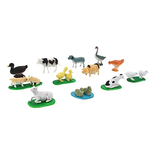 FIXOSHEE 12 piezas Figuras Animales de Granja Juguetes Simulación para Decoración Pasteles Fiesta Temática Infantil