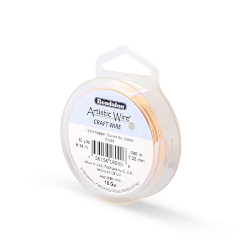 Beadalon 10-Yards Artistic 18-Gauge Bare Wire, Copper