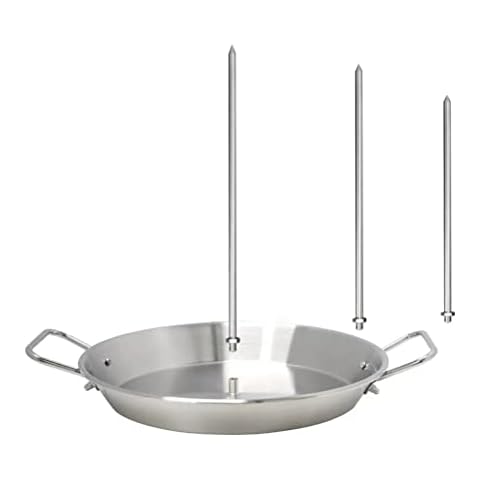 LIANGMEI Stainless Steel Vertical Skewer for Barbecue Grill, BBQ Vertical Skewer Barbecue Spit Skewer Grill Vertical Spit Stand Up Barbecue Grill Steel Skewers with 3 Removable Spikes (8,10,12 Inch) Cover