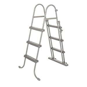 Bestway Flowclear veiligheidsladder, zwembadladder met kinderbeveiliging door opklapbare instap, 107 cm