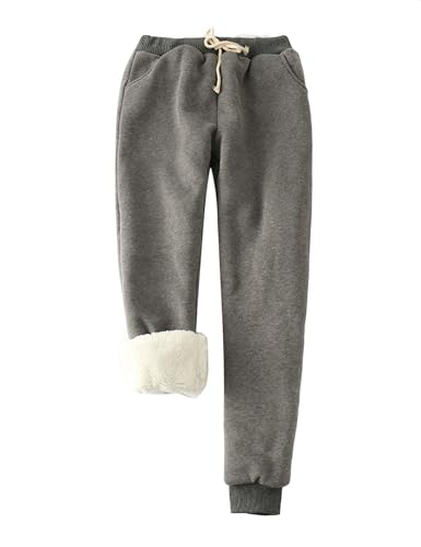 Image of Yeokou Women's Warm Sherpa Lined Athletic Sweatpants Joggers Fleece Pants