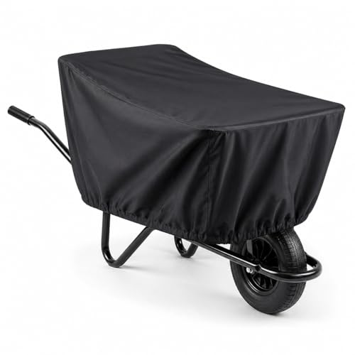 AngLink Heavy Duty Wheelbarrow Cover, Waterproof 600D Outdoor Storage for 4–6 Cu Ft Single & Dual Wheel Garden Carts, Fits Marathon Yard Rover, Jackson, True Temper & Similar