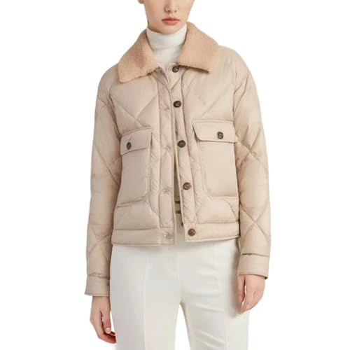 Veste d'hiver longue en duvet de canard Kelsiop au boutonnage raffiné