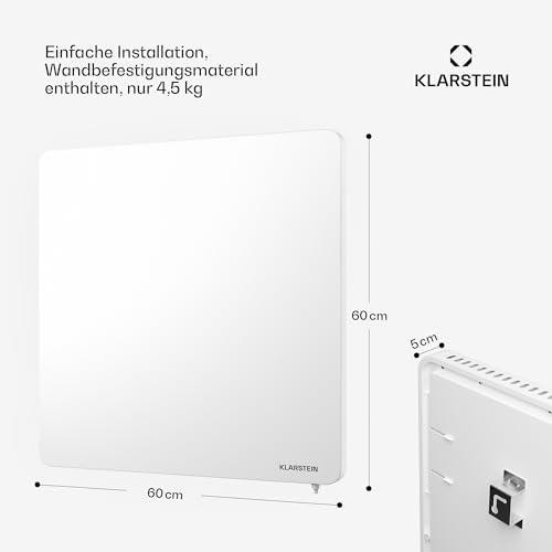 Klarstein Infrarotheizung mit Thermostat, 450W Elektroheizung, Smart Home Infrarotheizung zur Wandmontage, IR mit App-Steuerung & Erkennung Offener Fenster, Effizienter Feuchtraum Heizkörper CO2-Frei – Bild 7
