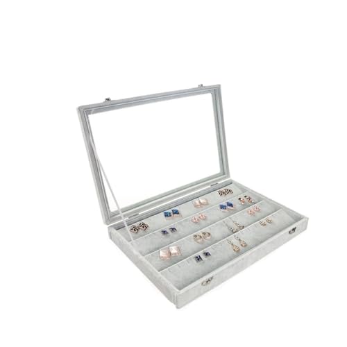 KWMAEEUID Caja organizadora Creativa para exhibir Collares, Anillos y Pendientes de Color Gris, Caja organizadora para Guardar Joyas, Vitrina Original