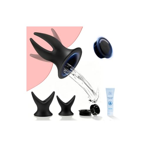 Anal Plug Hollow Butt Plug Anal Trainer Stretcher Dilator BDSM Sex Toys - 2 Pcs Soft Silicone V-Shape Hollow Peeking Enema Tunnel Plug Prostate Massager Vaginal Dilator Anal Training Stretcher
