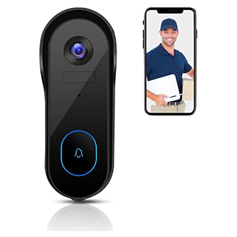2K Wireless WiFi Video Doorbell Camera, KAMEP Camera Door Bells Wireless with 2K Resolution | 2-Way Audio | Improved Motion Detection | Anti-Theft Alarm | Night Vision | IP67 | SD Card & Cloud Storage Cover