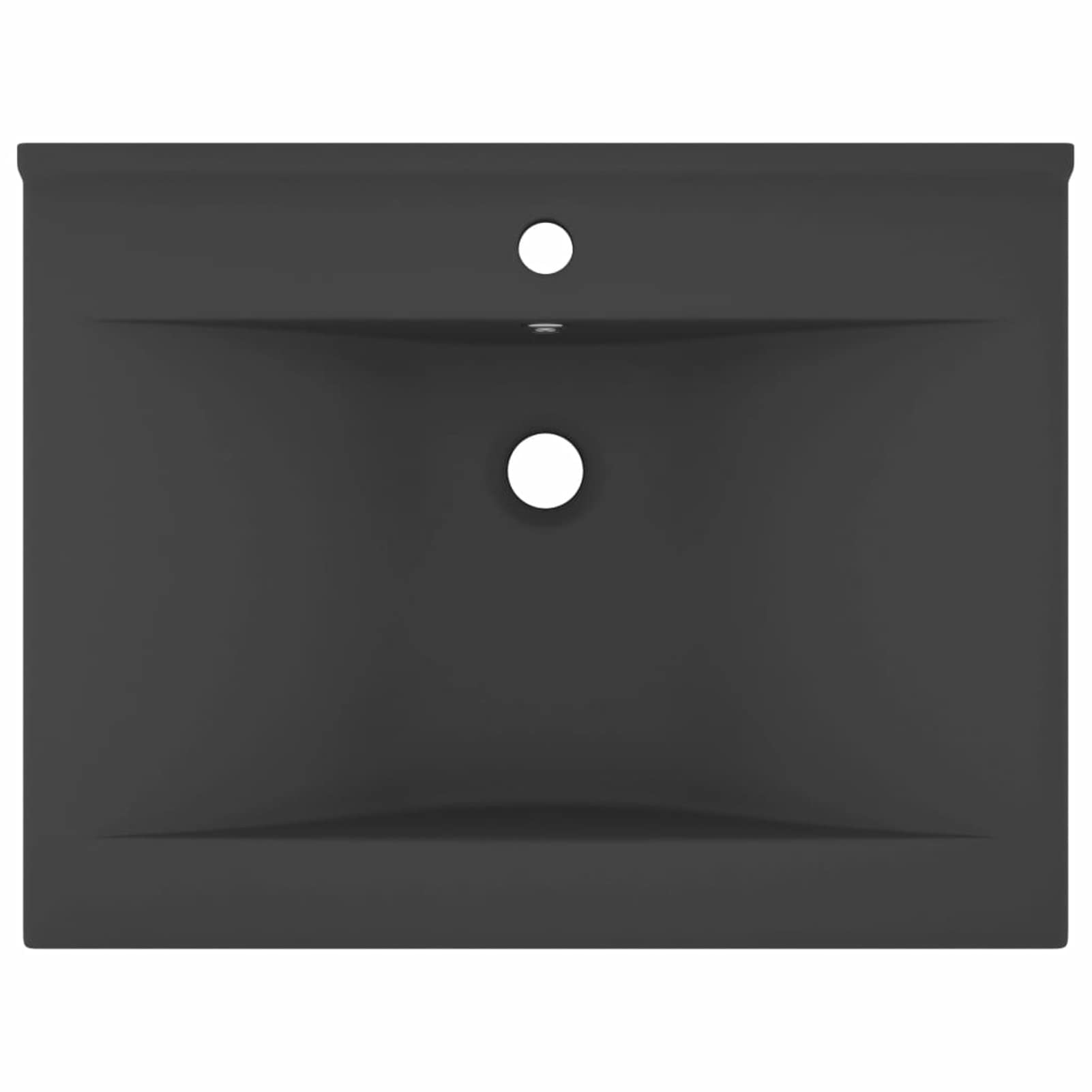 ShGaxin Lavabo de Lujo con Grifo cerámica Gris Oscuro 60x46 cm, Fregadero, Lavabo Baño, Lavamanos Baño, Lavatorio Casa De Banho, Mueble Lavabo sobre Encimera