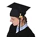 GraduationMall Matte Graduation Gown Cap Tassel Set 2025 for High School and Bachelor Black 54(5'9