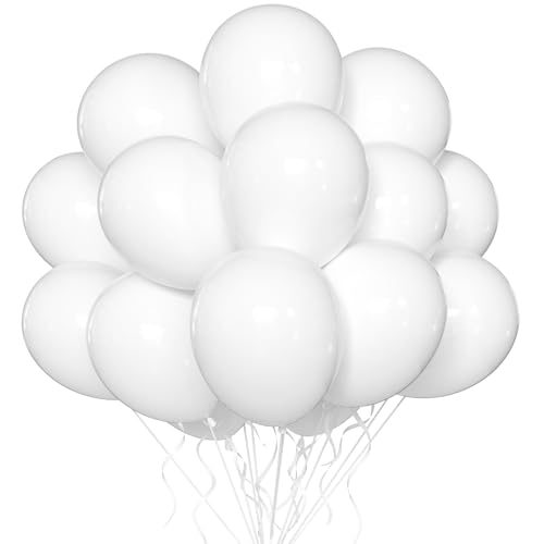 Yehnda Ballon Blanc 100Pièces 12Pouces Latex Hélium pour Mariage Fiançailles Baby Shower Fête d'Anniversaire Décoration