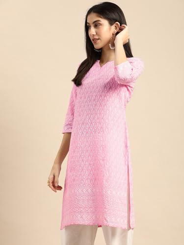 Image of Amazon Brand - Tavasya Women Cotton Solid Straight Kurta