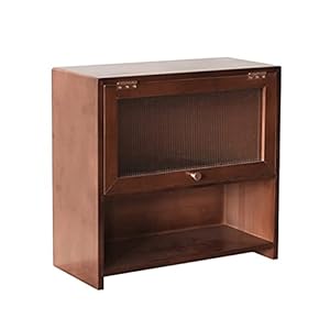 zyr Bambus-Kleinkabinett-Tisch Aufbewahrungsbox Küche Badezimmer Arbeitsplatz Kabinett-Gewürz Finishing Schrank Cup Cabinet Japanisches Retro-Kabinett (Color : Brown)