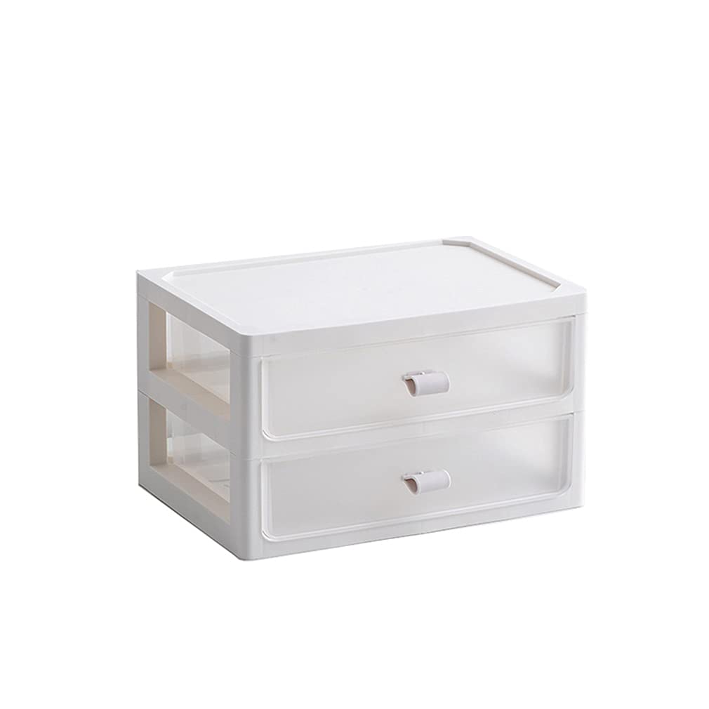Cajonera apilable de plástico transparente, organizador de maquillaje para armario, baño, almacenamiento, 26 x 18 x 15,5 cm
