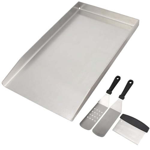 GriHero Parrilla de acero inoxidable de 26 x 44.5 cm, universal, bandeja para barbacoa, barril para pizza, accesorios para Weber, carbón vegetal y la mayoría de barbacoas (26 x 44.5 cm)