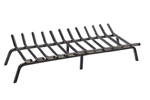 Htanch Fireplace Log Grate 24 Inch Wide Heavy Duty Solid Steel for Indoor