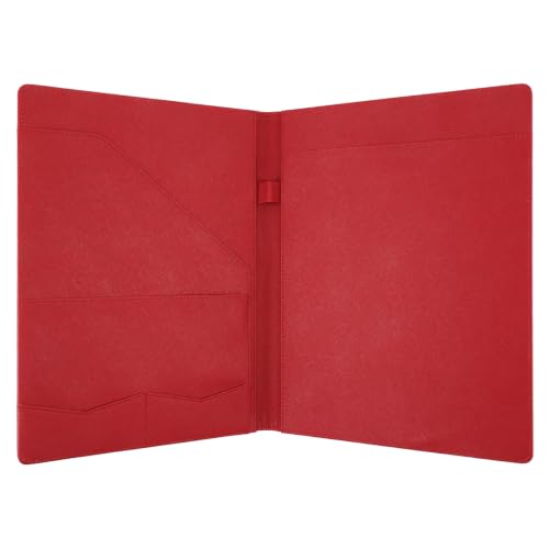Image of Professional Padfolio Portfolio Binder, Faux Leather, Red