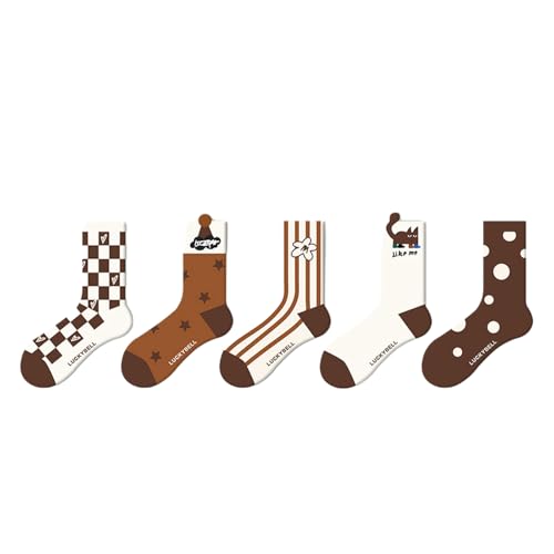 chanstore Chaussettes montantes pour homme - Style japonais - Polyvalentes - Absorbant la transpiration et antidérapantes, Thé au lait perlé, taille unique