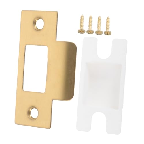 HEATSHAKING 金属製耐久ロック舌ガイドプレート 木製ドア用アンティーク仕上げ ストライクプレート 修理キット付属 住宅室内ドア補強用