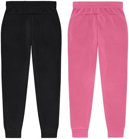 TEXFIT 2-Pack Girls Joggers, Soft Fleece Sweatpants for Girls (2pcs Set)