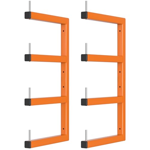 2-Pack Lumber Storage Rack, Wood Storage Racks Wall Mount, Heavy Duty Garage Wood Organizer With...